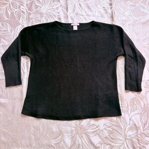 H&M Dark Blue (almost Black) Crew Neck Ribbed Sweater - Small
